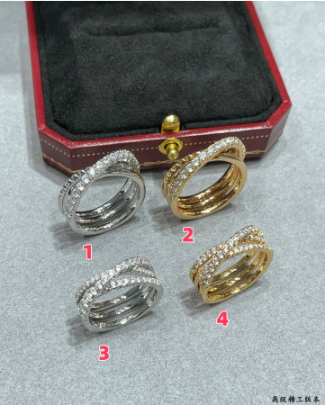 Cartier Three-ring rivet diamond ring