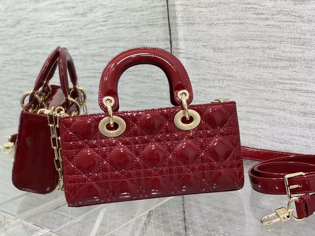 DIOR SMALL LADY D-JOY BAG RED 22x6x12cm