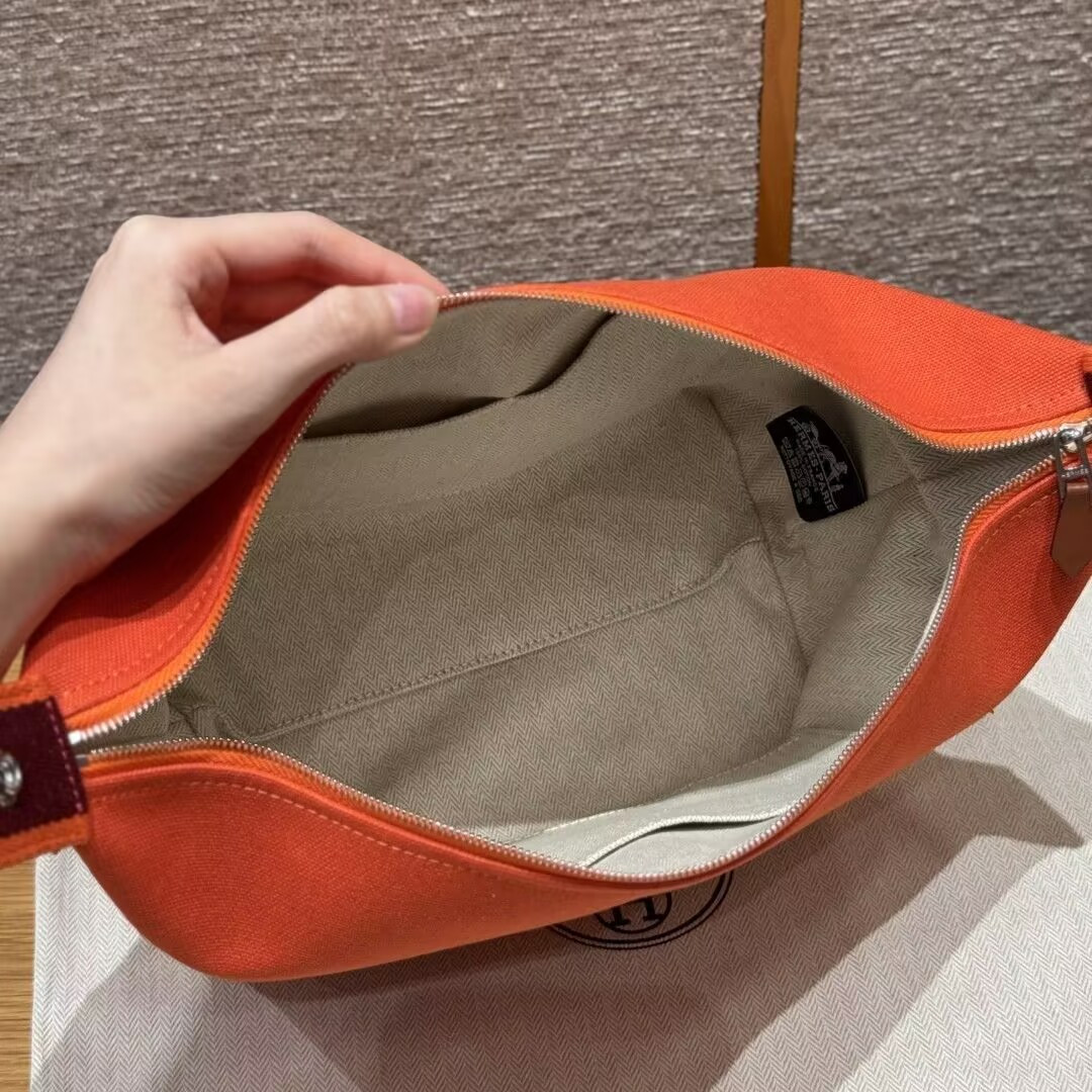 Hermes Canvas Bride-A-Brac Case Toiletry Pouch