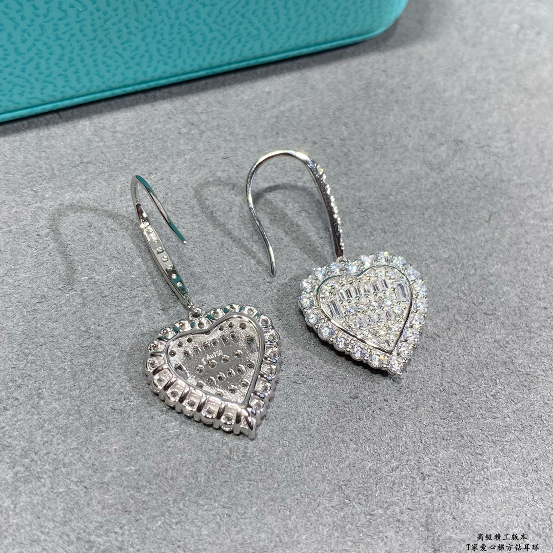 Tiffany & Co. Trapezoid Heart Drop Earrings Ag925