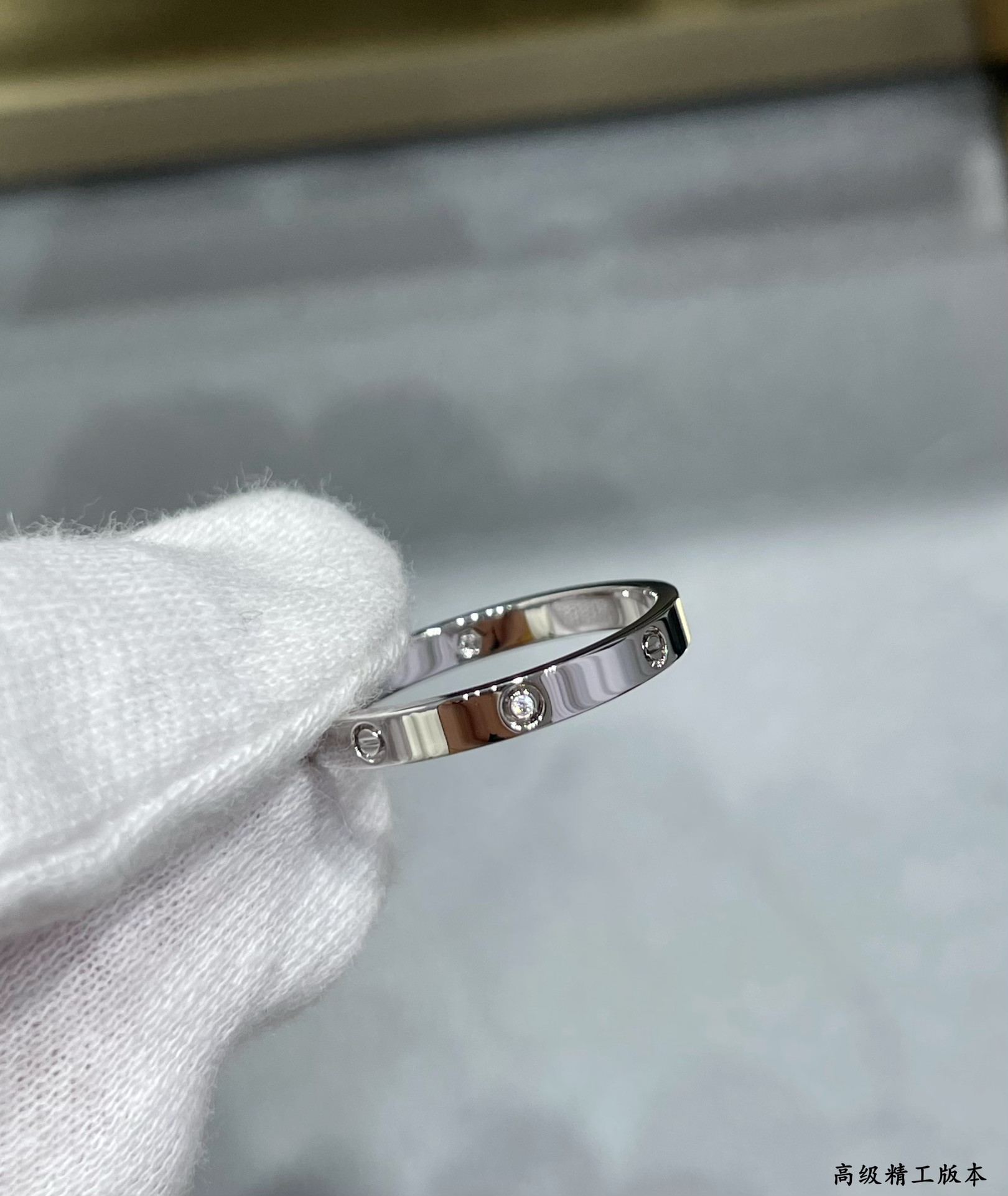 Cartier narrow version four diamond love ring