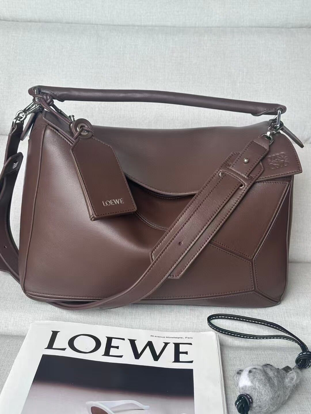 Loewe Large Featherlight Puzzle bag in nappa lambskin 21.5x33x14.7cm