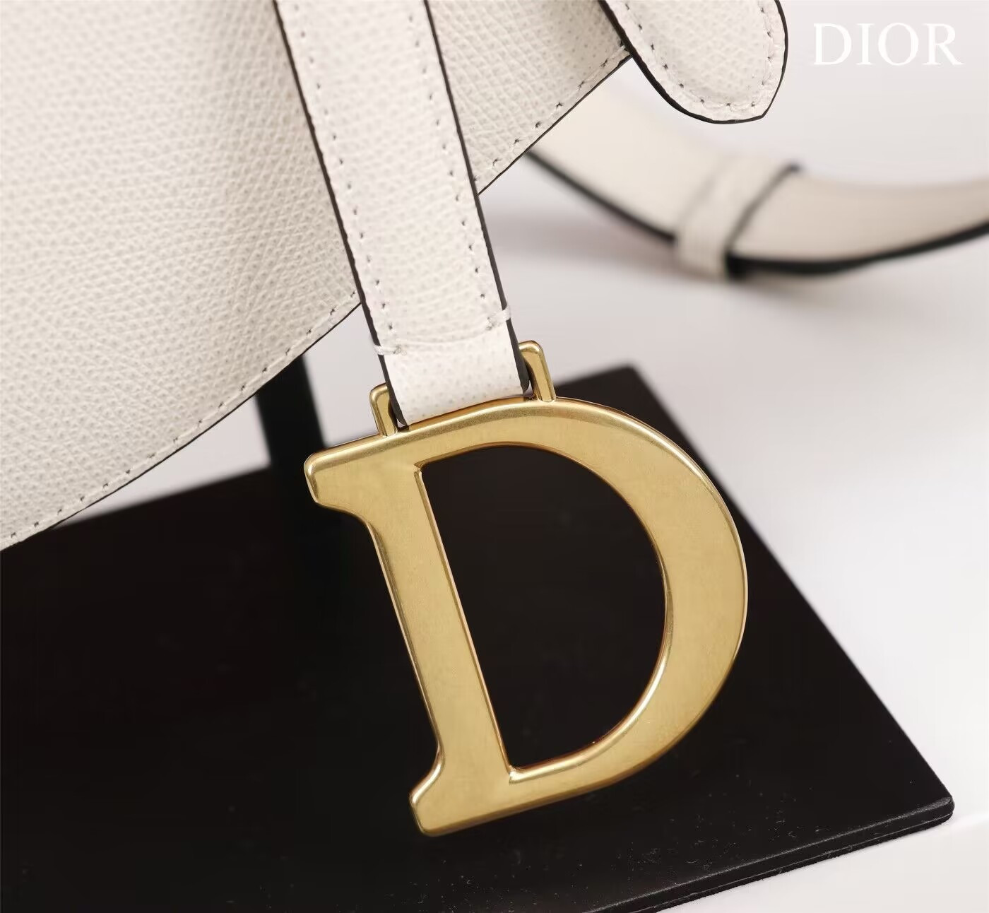 Dior MINI SADDLE BAG WITH STRAP Grained Calfskin 19 x 16 x 5 cm
