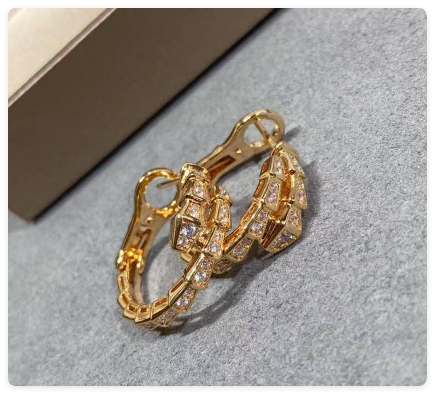 Bvlgari Full-diamond snake Earrings