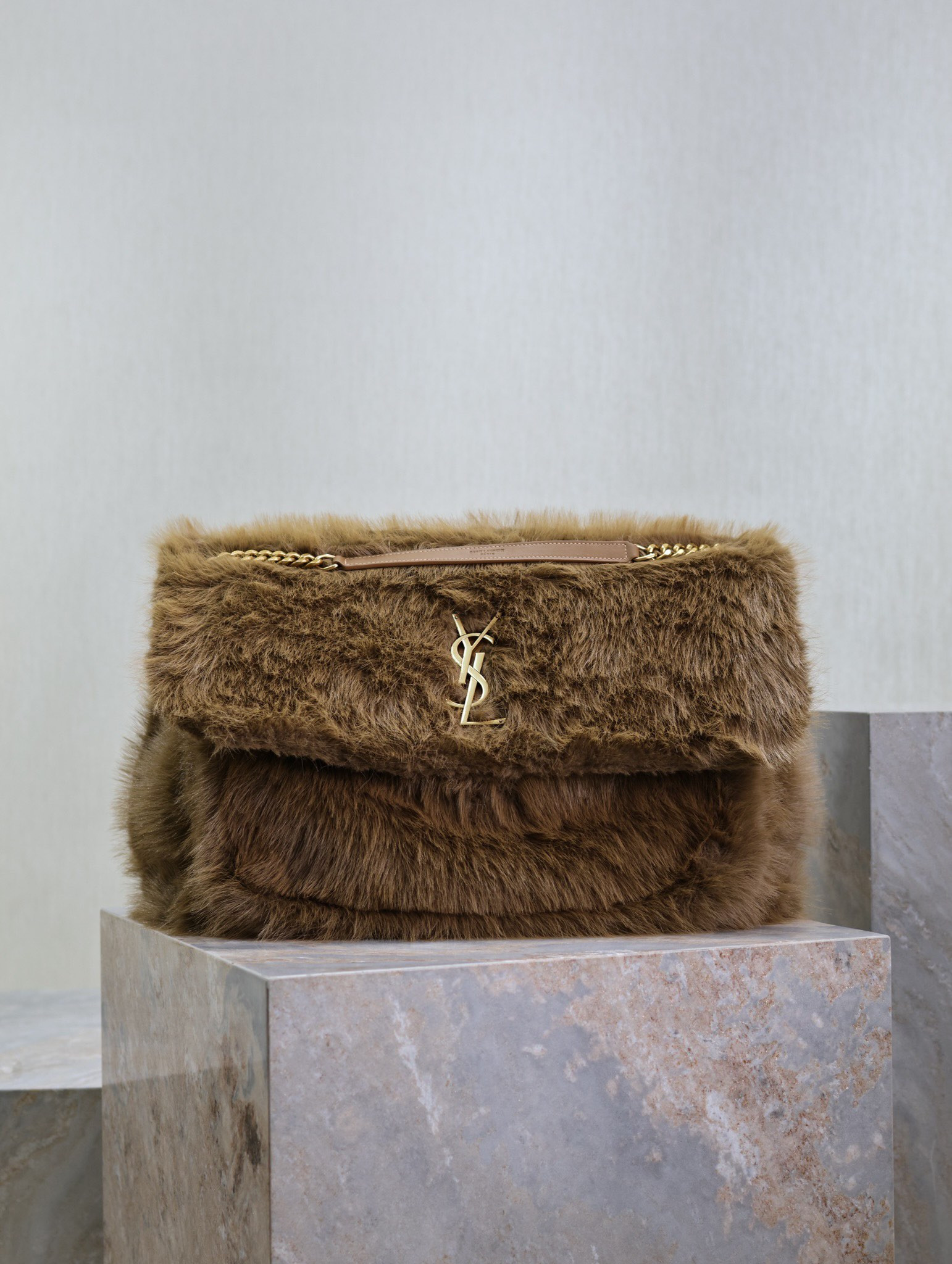 YSL NIKI LARGE IN SHEARLING 47 X 34 X 16 CM