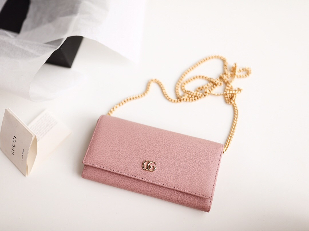 Gucci GG Marmont leather chain wallet
