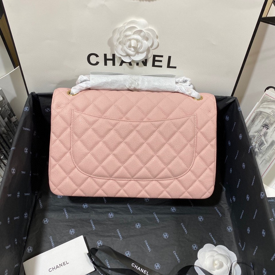 Chanel Classic Flap Jumbo 30cm CF Pink Gold 7.6 × 11.7 × 3.9 in