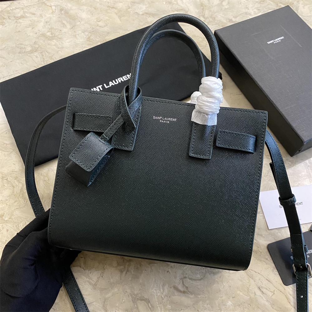 YSL SAC DE JOUR NANO IN GRAINED LEATHER GREEN