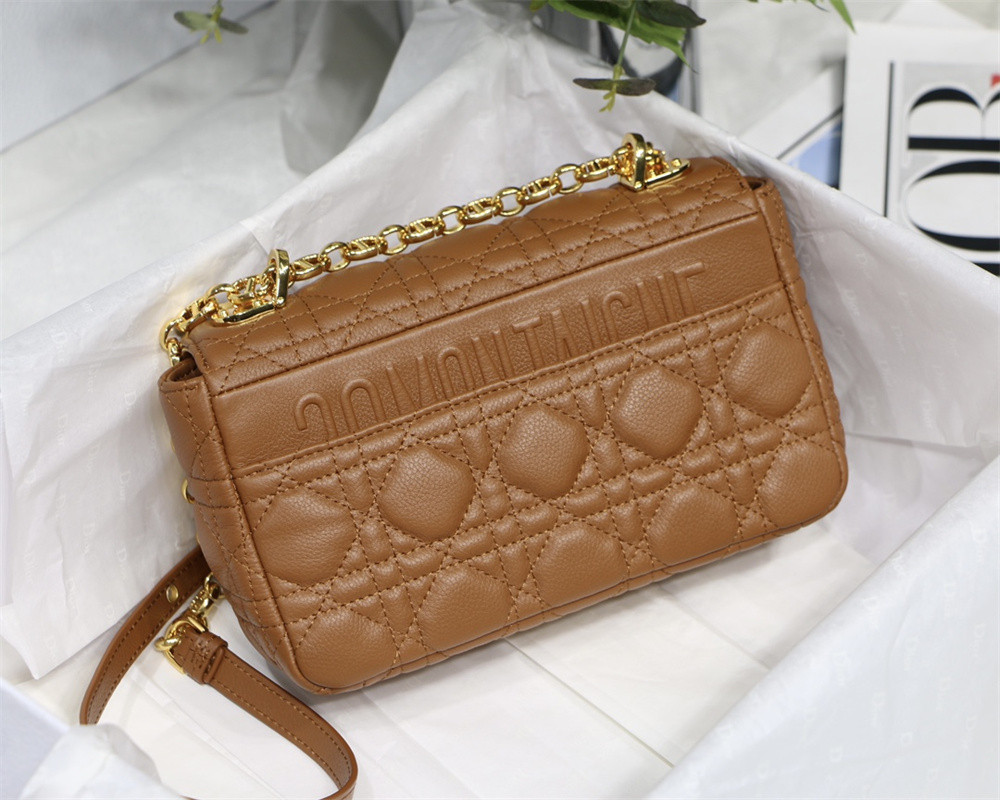 SMALL DIOR CARO BAG Caramel Supple Cannage Calfskin 20 x 12 x 7 cm