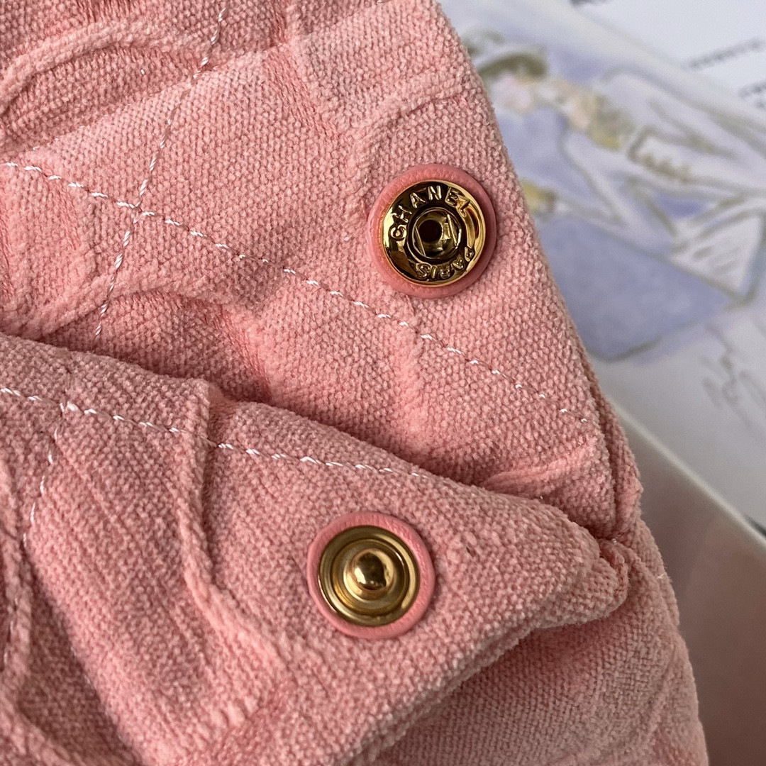 CHANEL 22 HANDBAG velvet pink 15.2×16.4×3.1 in