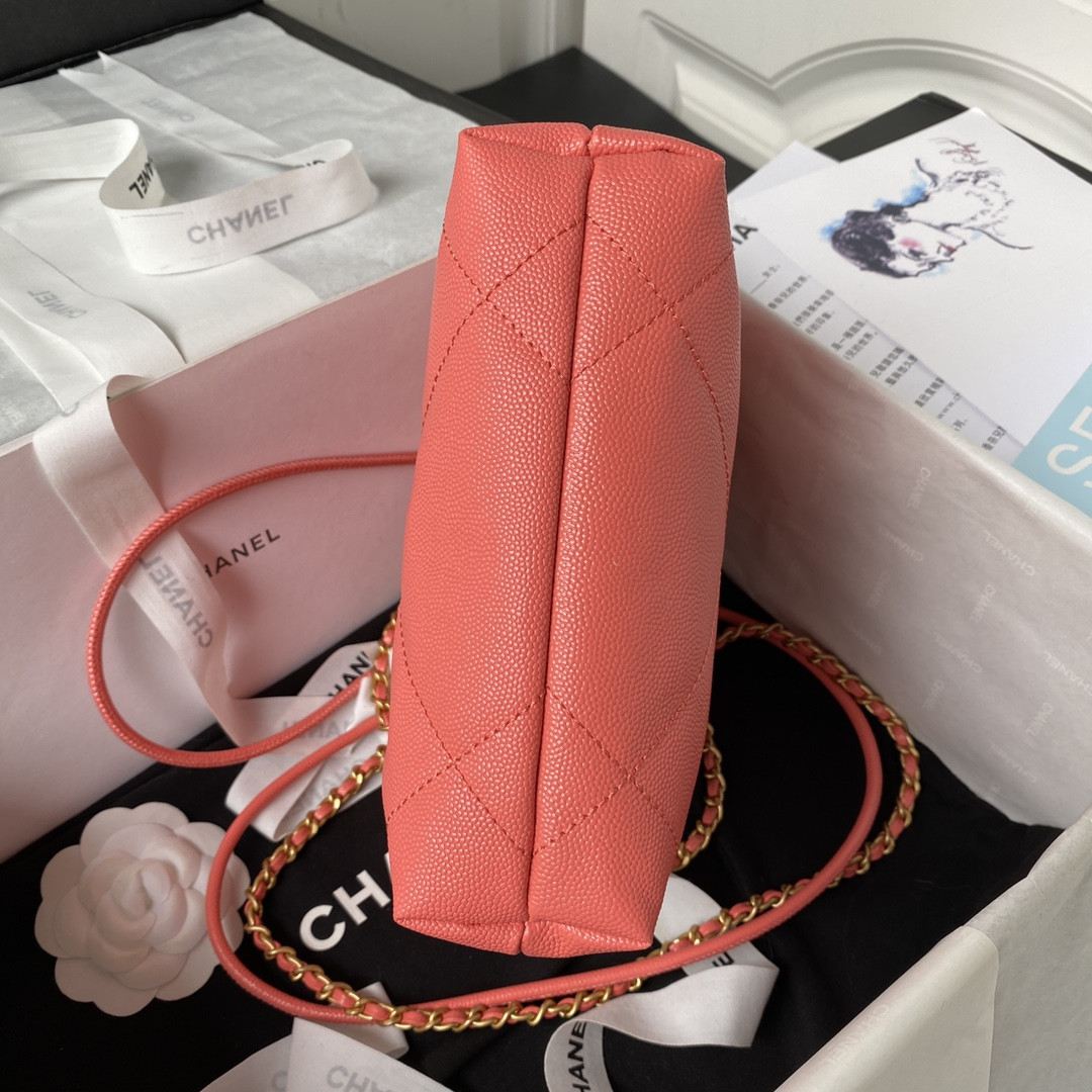 CHANEL 22 MINI HANDBAG GRAINED LEATHER RED 7.8 × 7.4 × 2.3 in