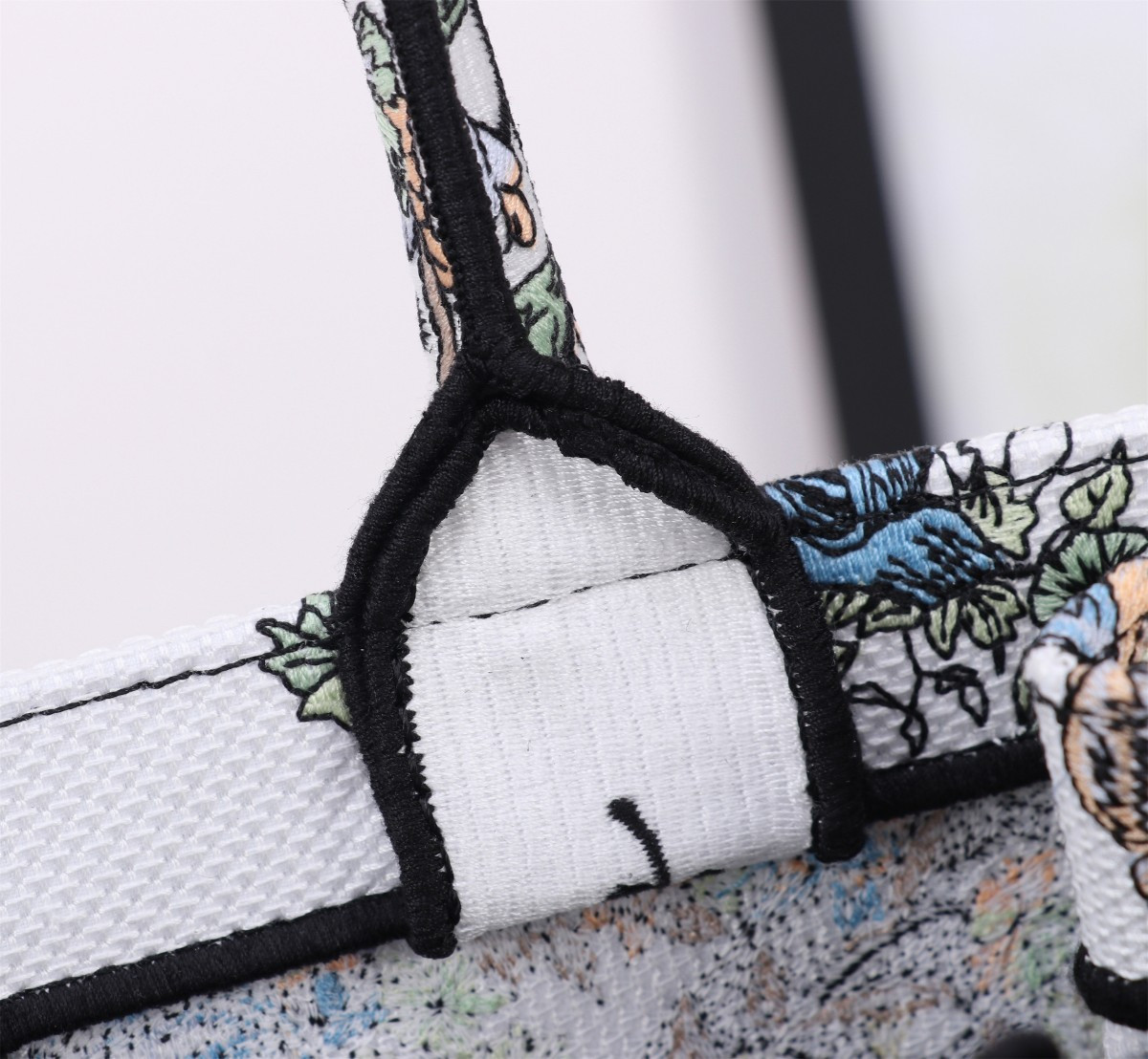 Medium Dior Book Tote  White Multicolor Toile de Jouy Mexico Embroidery 14 x 11 x 6.5 inches