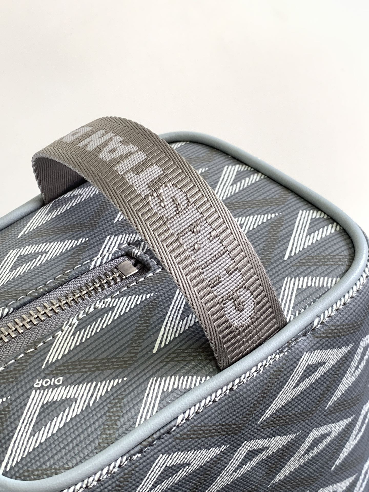 Dior Lingot Toiletry Bag Gray Mirage Technical Fabric 8.5 x 5 x 4 inches