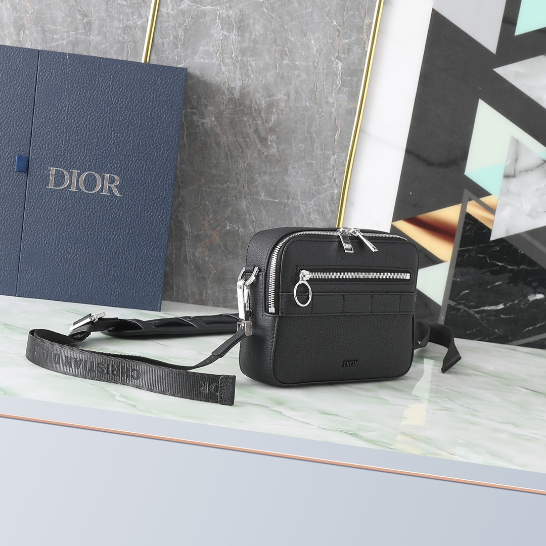 DIOR Safari Bag with Strap Black 8.5 x 6 x 2.5 inches