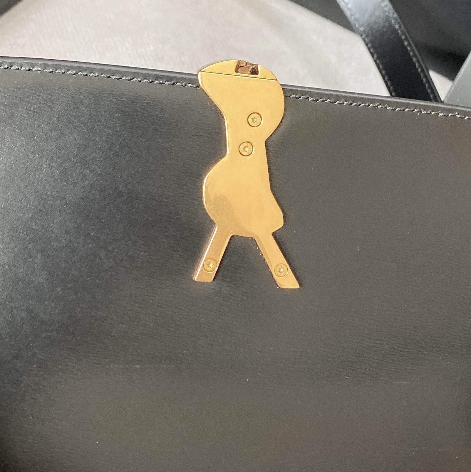 YSL SOLFERINO SMALL SATCHEL IN BOX SAINT LAURENT BLACK 7.4 X 5.1 X 1.9 INCHES