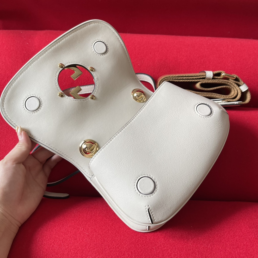 GUCCI BLONDIE MINI BAG WHITE 8.7"W x 5.1"H x 2.2"D