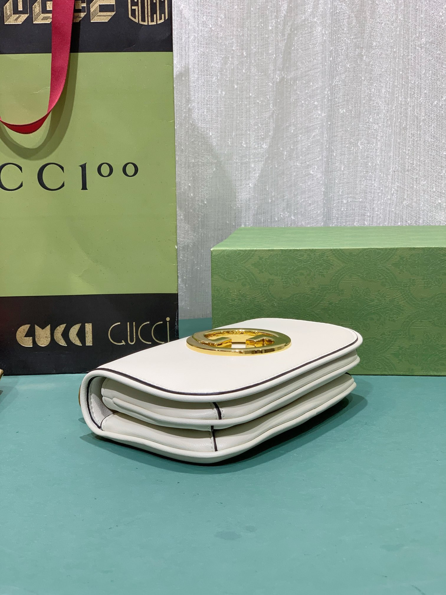 GUCCI BLONDIE MINI BAG WHITE 8.7"W x 5.1"H x 2.2"D