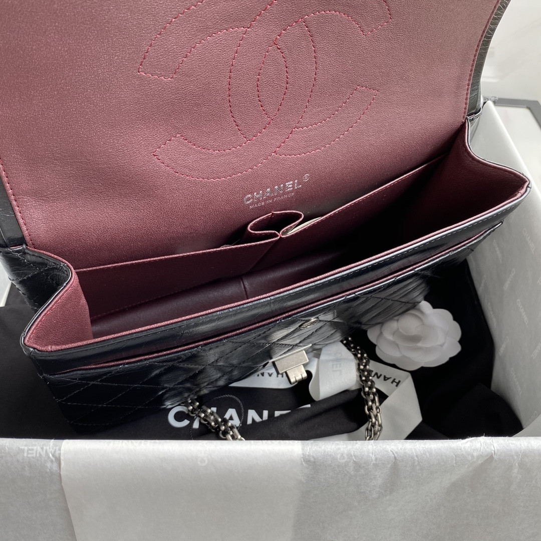 CHANEL LARGE 2.55 HANDBAG Black 7.6 × 10.9 × 2.9 in