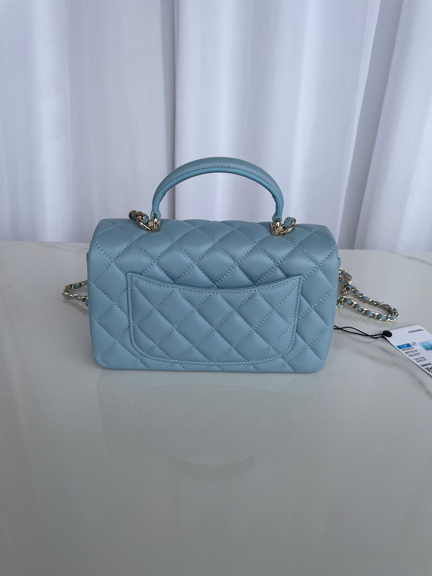 Chanel Mini Classic Handbag With Top Handle 12 × 20 × 6 cm