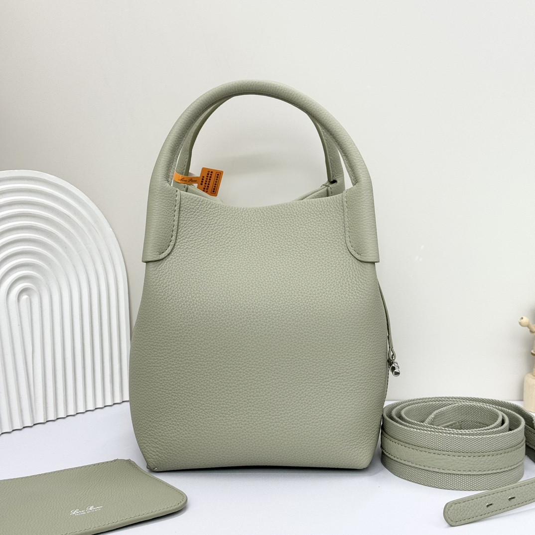 Loro Piana Small Bale Bag Grained Calfskin 17 x 17 x 21 cm