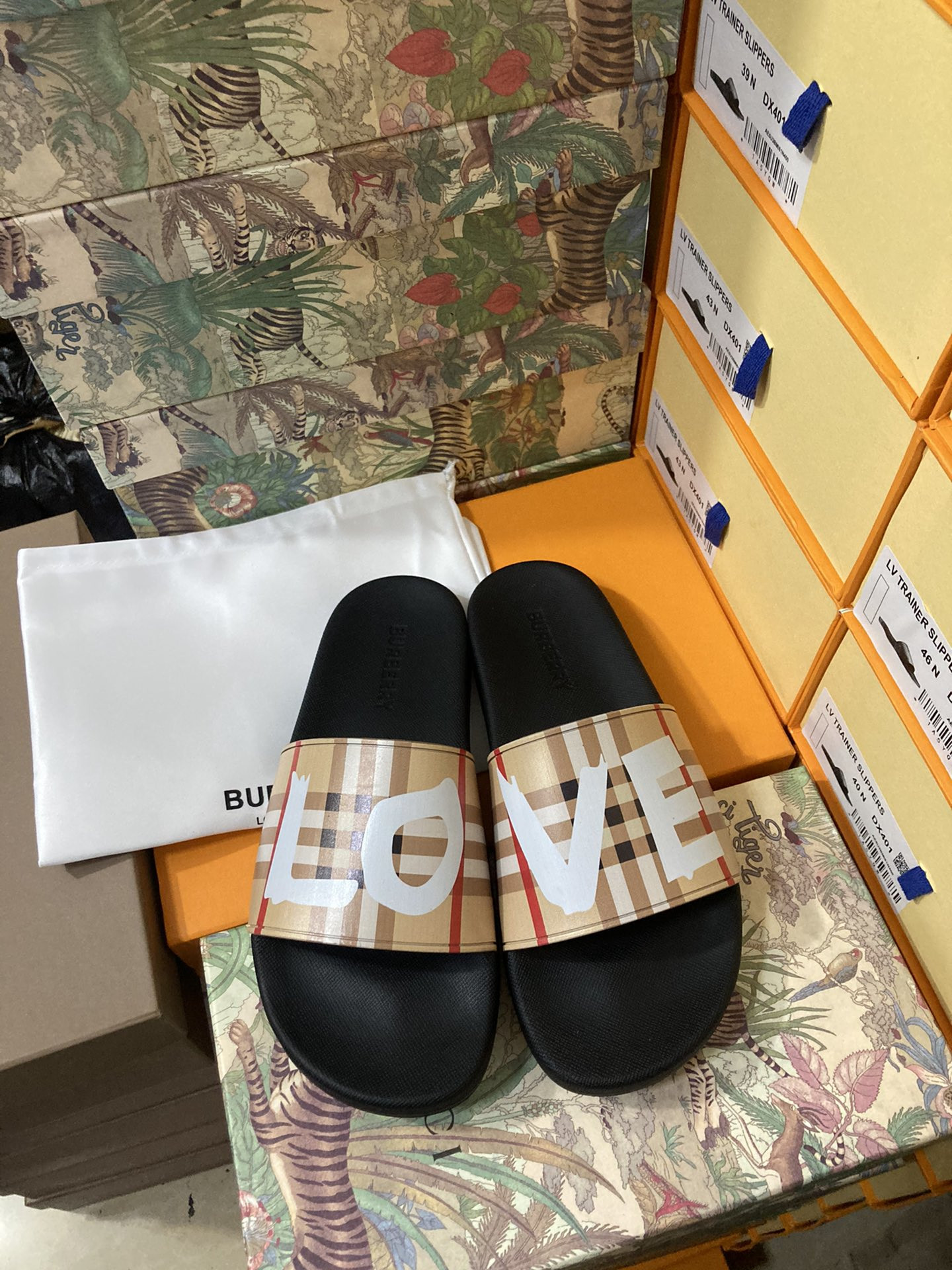 Burberry Check Slides