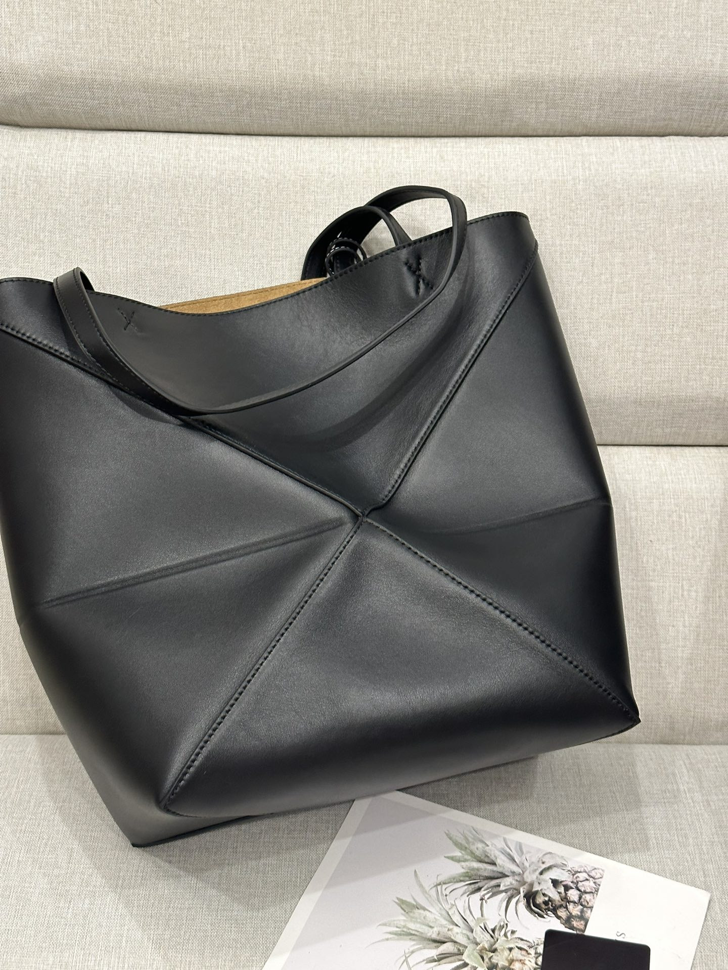 LOEWE Medium Puzzle Fold tote in shiny calfskin 25.5x14.5x31.5cm