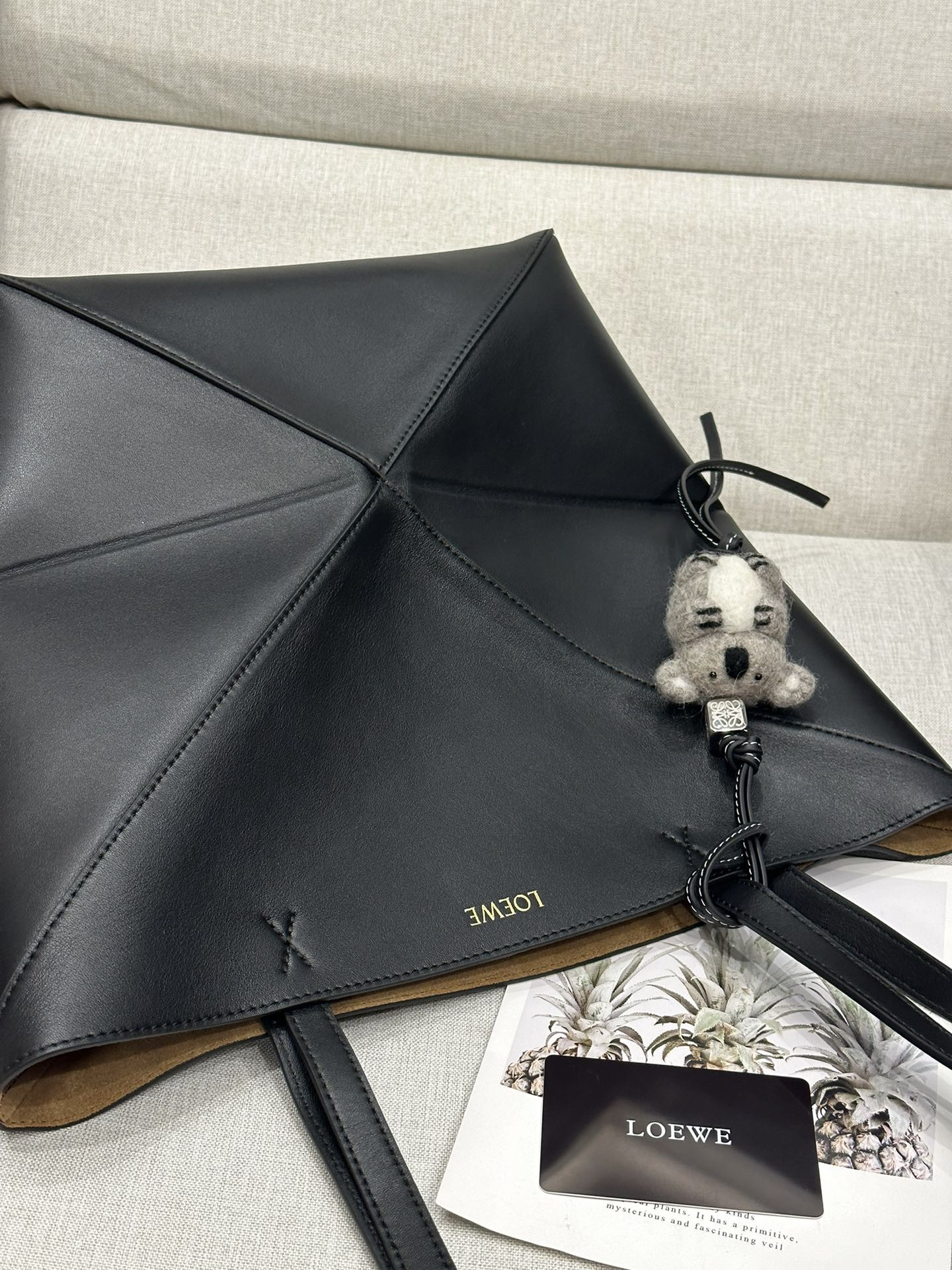 LOEWE Medium Puzzle Fold tote in shiny calfskin 25.5x14.5x31.5cm