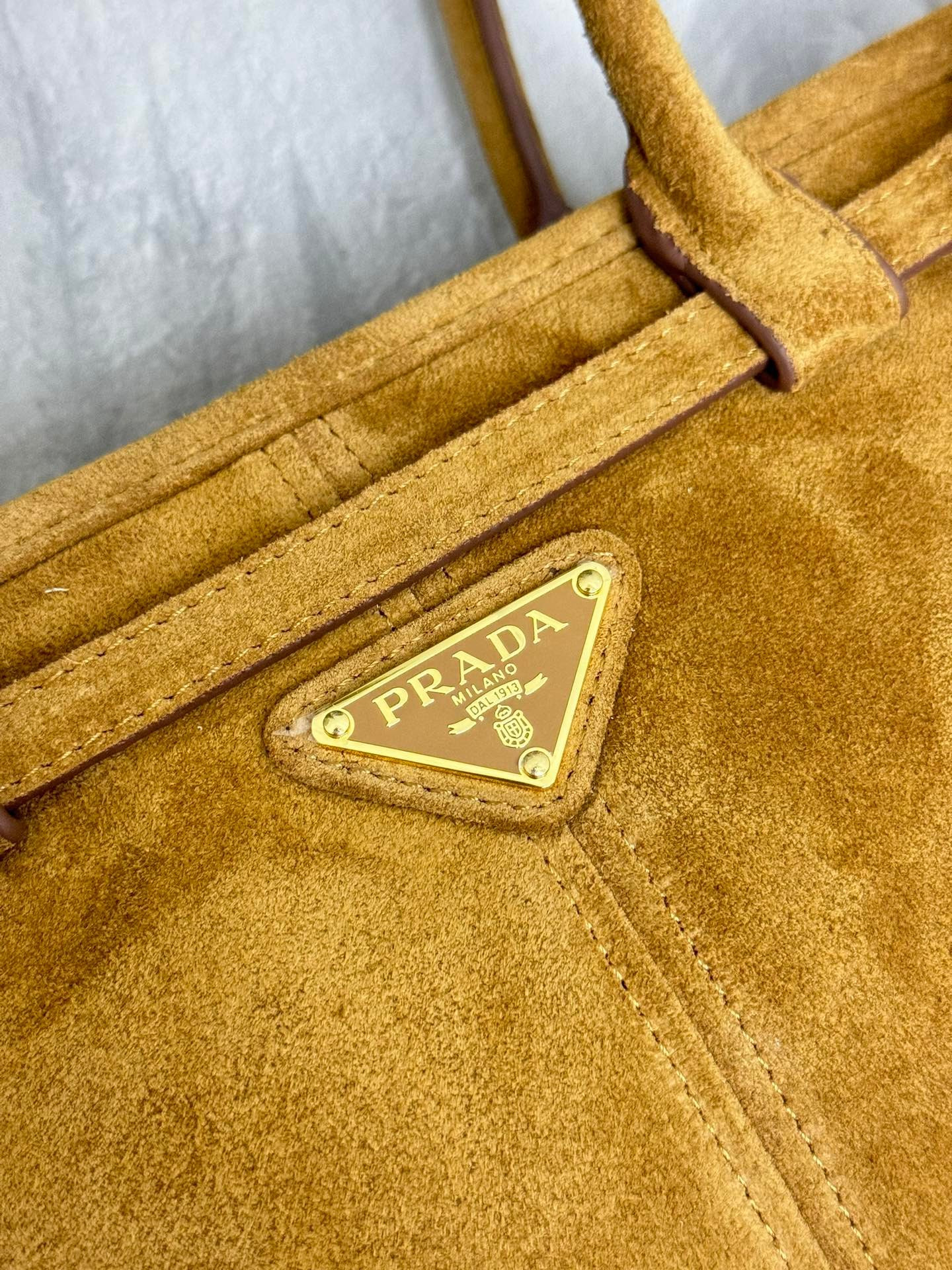 Prada Bonnie Medium Suede Handbag 32x15.5x12cm