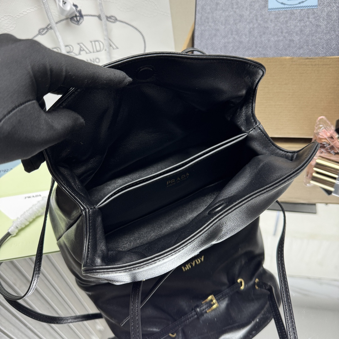 Prada Slouchy Lambskin Leather Shoulder Bag 25x18.5x11.5cm