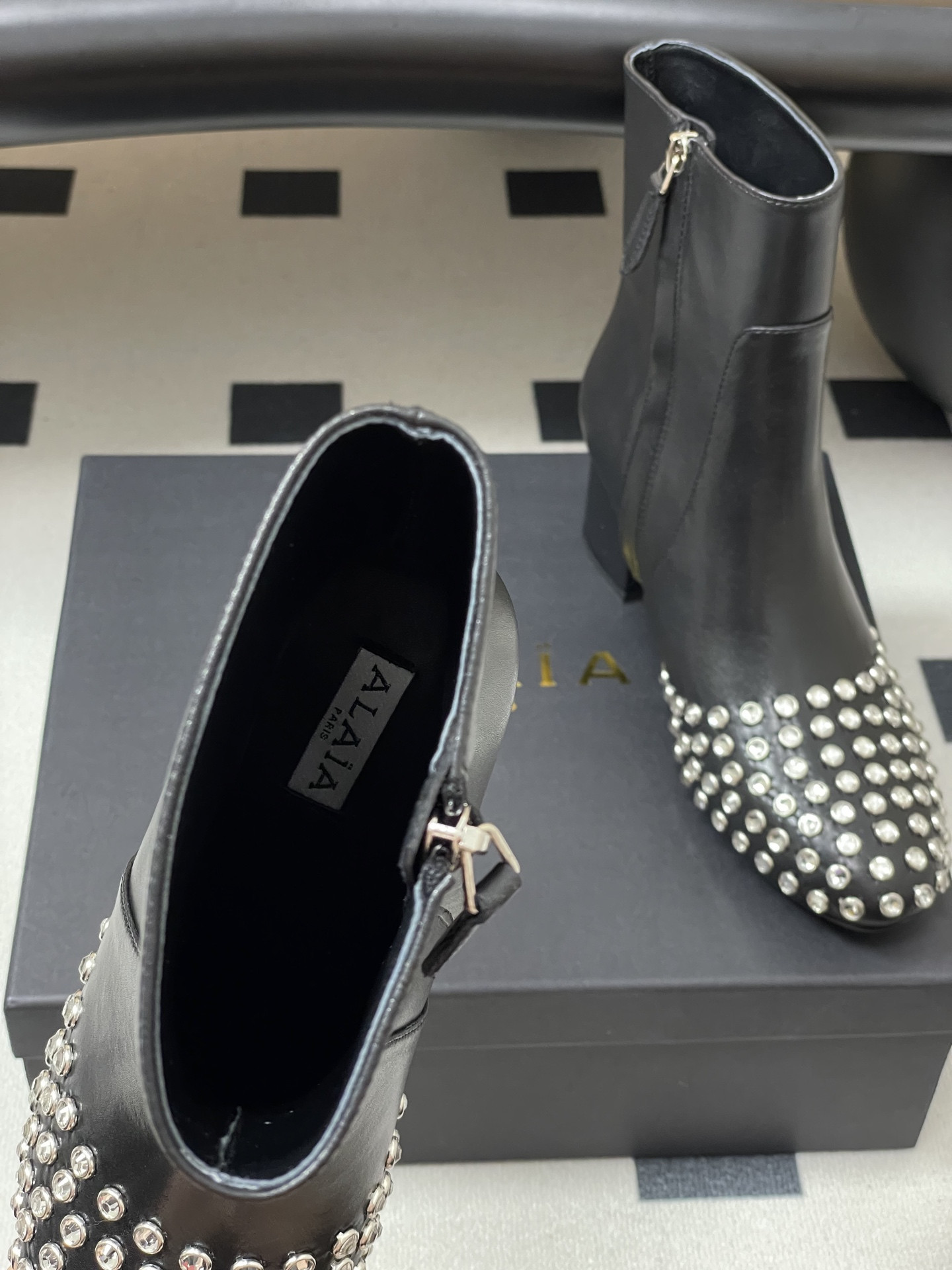 UA Alaia Crystal Diamond Boots 5.5cm Heel(Customized Size 7-10 days production time)