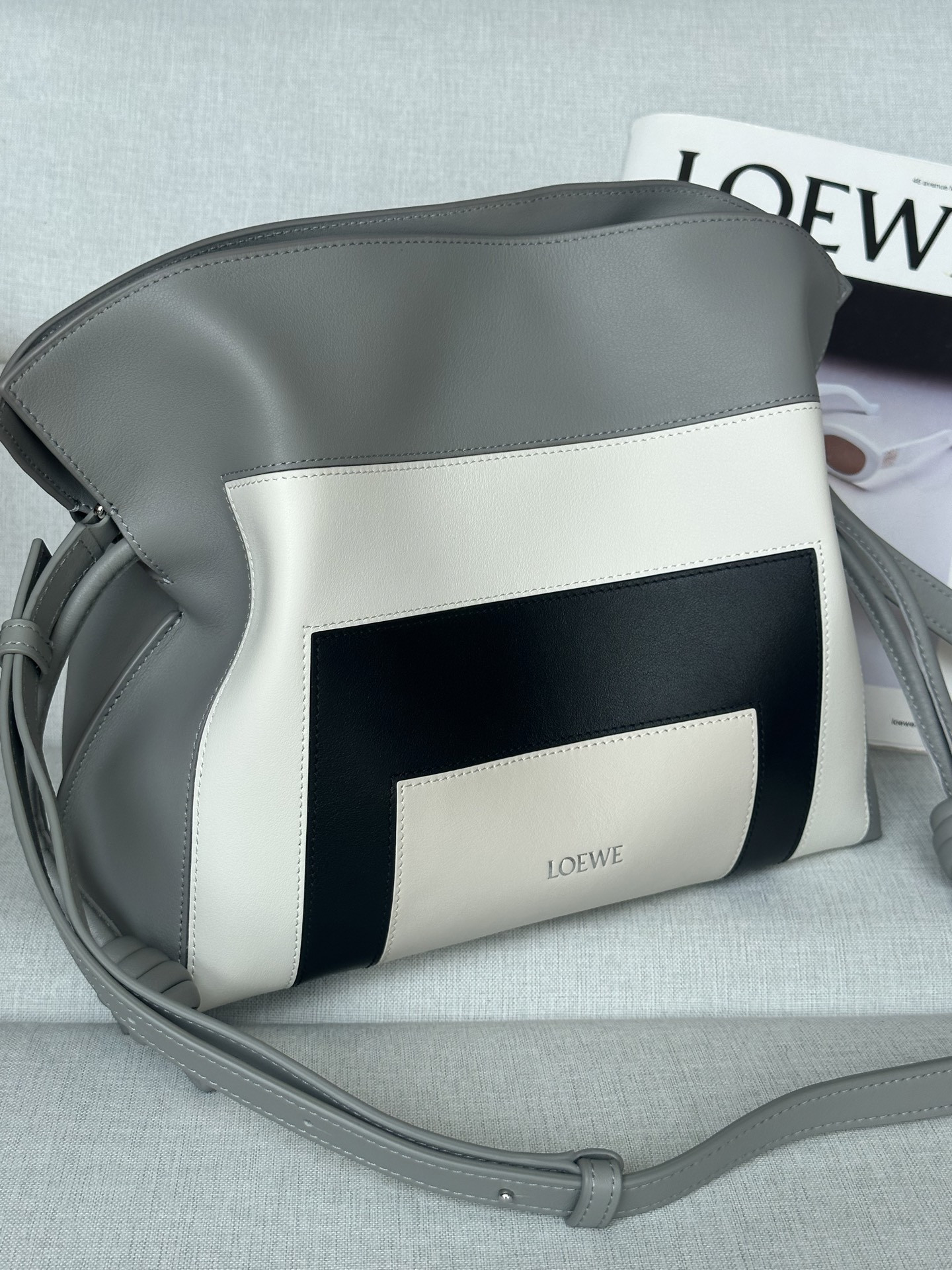 Loewe x Albers Medium Flamenco Clutch in Nappa Calfskin 24.5x30x10.5cm