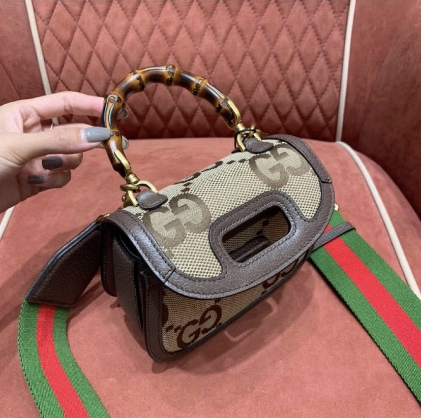 Gucci Mini Bamboo Handbag with Super Double G