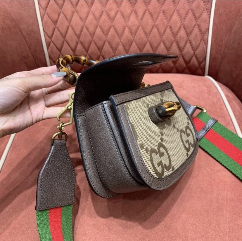 Gucci Mini Bamboo Handbag with Super Double G